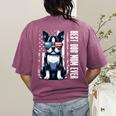USA Flag Boston Terrier Best Dog Mom Ever 2025 Women's Comfort Colors T-Shirt Back Print Berry