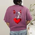 Valentine's Day Boston Terrier Dog Vector Women's Comfort Colors T-Shirt Back Print Berry