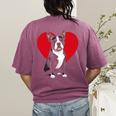 Valentine's Day Boston Terrier Lover Women's Comfort Colors T-Shirt Back Print Berry