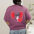 Valentine's Day Boston Terrier Women's Comfort Colors T-Shirt Back Print Berry