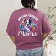Watercolor Floral Boston Terrier Mama Dog Lover Mother's Day For Men Women Girls Kids Women's Comfort Colors T-Shirt Back Print Berry