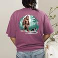 Whimsical Forest Adventures Sasquatch Bigfoot Walking Boston Terrier Dog Lovers Women's Comfort Colors T-Shirt Back Print Berry
