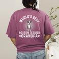 World's Best Boston Terrier Grandpa Dog Grandfather For Men Women Girls Kids Women's Comfort Colors T-Shirt Back Print Berry