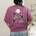Xmas Tree Santa Riding Boston Terrier Christmas Women's Comfort Colors T-Shirt Back Print Berry