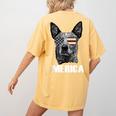 4th July Blue Heeler Dog Merica Patriotic USA Flag Cute Women's Comfort Colors T-Shirt Back Print Mustard