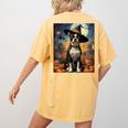 Aesthetic Halloween Boston Terrier Dog Witch Pumpkin For Men Women Kids Women's Comfort Colors T-Shirt Back Print Mustard