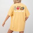 Art Teacher Peace Love Art For Artists And Painters Women&#x27;s Comfort Colors T-Shirt Back Print Mustard