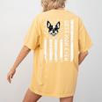 Best Boston Terrier Dog Mom Ever USA Flag For Men Women Kids Women's Comfort Colors T-Shirt Back Print Mustard