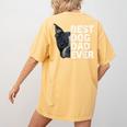 Best Dog Dad Ever Boston Terrier Dog Lover For Dad Men Women Girls Kids Women's Comfort Colors T-Shirt Back Print Mustard