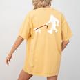 Bigfoot Walking With Bull Terrier Dog Women's Comfort Colors T-Shirt Back Print Mustard