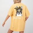 Birthday And Mother's Day -Boston Terrier Mom Women's Comfort Colors T-Shirt Back Print Mustard
