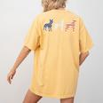 Boston Terrier 4th Of July Dog Patriotic USA Flag Man Woman Women's Comfort Colors T-Shirt Back Print Mustard