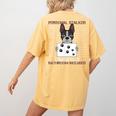 Boston Terrier American Gentleman Personal Stalker Dog Lover Women's Comfort Colors T-Shirt Back Print Mustard
