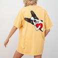 Boston Terrier Bostie Dog Kids Women Girls Women's Comfort Colors T-Shirt Back Print Mustard