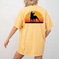Boston Terrier Bostie Sunset Retro Dog Pet Mom Dad Women's Comfort Colors T-Shirt Back Print Mustard