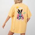 Boston Terrier Boston Bull Terrier Women's Comfort Colors T-Shirt Back Print Mustard