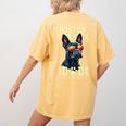 Boston Terrier Dad Boston Bull Bostie Dog Women's Comfort Colors T-Shirt Back Print Mustard