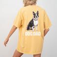 Boston Terrier Dog Dad Boston Terrier Dog Lovers Women's Comfort Colors T-Shirt Back Print Mustard