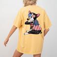 Boston Terrier Dog Merica 4th Of July Usa American Flag Men Women's Comfort Colors T-Shirt Back Print Mustard