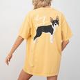 Boston Terrier Dog Mom Woman Women Women's Comfort Colors T-Shirt Back Print Mustard