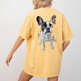 Boston Terrier Dog Motif Pet Art Boston Terrier Men Women Kids Women's Comfort Colors T-Shirt Back Print Mustard