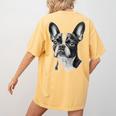Boston Terrier Dog Motif Pet Illustration Boston Terrier For Men Women Kids Women's Comfort Colors T-Shirt Back Print Mustard