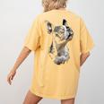 Boston Terrier Dog Graphic Pet Art Boston Terrier For Men Women Kids Women's Comfort Colors T-Shirt Back Print Mustard