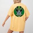 Boston Terrier Dog St Patricks Day Irish Pet Lover Men Women Kids Women's Comfort Colors T-Shirt Back Print Mustard