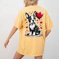 Boston Terrier Dog Valentine's Day Dog Owner Women's Comfort Colors T-Shirt Back Print Mustard