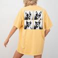 Boston Terrier Dogs With Sunglasses Photo Pets Meme Women's Comfort Colors T-Shirt Back Print Mustard
