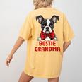 Boston Terrier Grandma Dog Lovers Puppy Bostie Owner Women's Comfort Colors T-Shirt Back Print Mustard