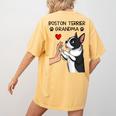 Boston Terrier Grandma Mother's Day Dog Mom Women's Comfort Colors T-Shirt Back Print Mustard