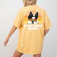 Boston Terrier Grandpa Dog Owner Boston Terrier Women's Comfort Colors T-Shirt Back Print Mustard