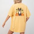 Boston Terrier Halloween Dog Lover Pumpkin Costume Women's Comfort Colors T-Shirt Back Print Mustard