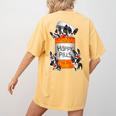 Boston Terrier Happy Pills T-Shirt Women's Comfort Colors T-Shirt Back Print Mustard