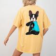 Boston Terrier I Love Mom Apparel Women's Comfort Colors T-Shirt Back Print Mustard