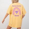 Boston Terrier Mama Cute Rainbow Paw Heart Shape Women's Comfort Colors T-Shirt Back Print Mustard