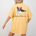 Boston Terrier Mom Bandana Boston Terrier Dog Women's Comfort Colors T-Shirt Back Print Mustard
