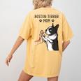 Boston Terrier Mom Dogs Mum Woman Women's Comfort Colors T-Shirt Back Print Mustard
