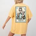The Boston Terrier Mom Skeleton Spooky Season Halloween Women's Comfort Colors T-Shirt Back Print Mustard