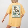Boston Terrier Mom Skeleton Tarot Card Witch Vibes Dog Mom Women's Comfort Colors T-Shirt Back Print Mustard