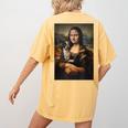 Boston Terrier Mona Lisa Painting Art Dog Mom Dad For Men Women Kids Women's Comfort Colors T-Shirt Back Print Mustard
