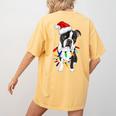 Boston Terrier Santa Christmas Lights Xmas Dog Lover Men Women Kids Women's Comfort Colors T-Shirt Back Print Mustard