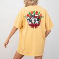 Boston Terrier Santa Claus Elf Reindeer Christmas Dog X-Mas Women's Comfort Colors T-Shirt Back Print Mustard