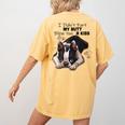 Boston Terrier Shirt I Didn't Fart My Butt Blew You A Kiss Women's Comfort Colors T-Shirt Back Print Mustard