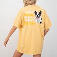 Boston Terrier Shirt I Will Find You And I Will Lick You Women's Comfort Colors T-Shirt Back Print Mustard