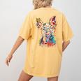 Boston Terrier Splash Women's Comfort Colors T-Shirt Back Print Mustard