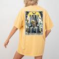 Boston Terrier Tarot Card Dog Women's Comfort Colors T-Shirt Back Print Mustard
