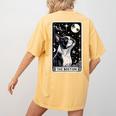 Boston Terrier Tarot Card Star With The Moon Men Women Kids Women's Comfort Colors T-Shirt Back Print Mustard