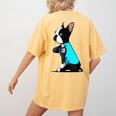 Boston Terrier Tattoos I Love Mom Women's Comfort Colors T-Shirt Back Print Mustard